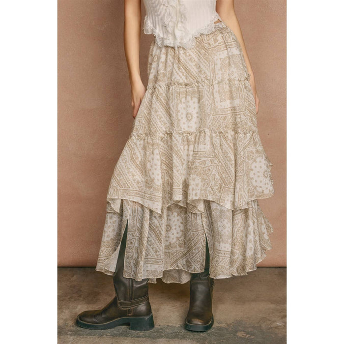 Paisley Tiered Maxi Skirt