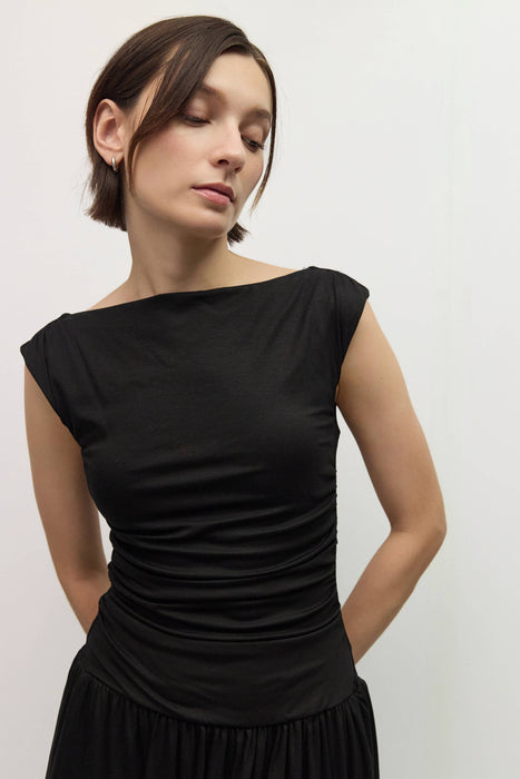 Aubrey Ruched Dress Black