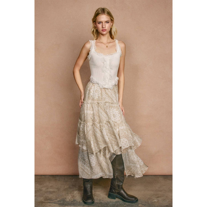 Paisley Tiered Maxi Skirt