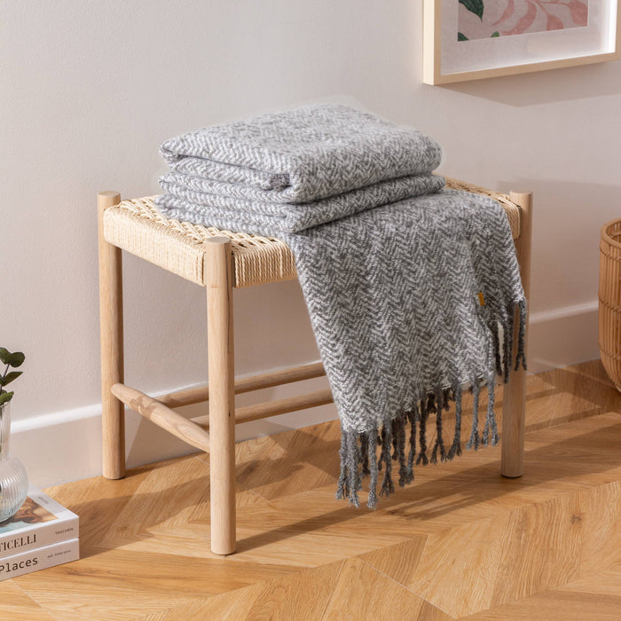 Weaver Herringbone Throw Grey