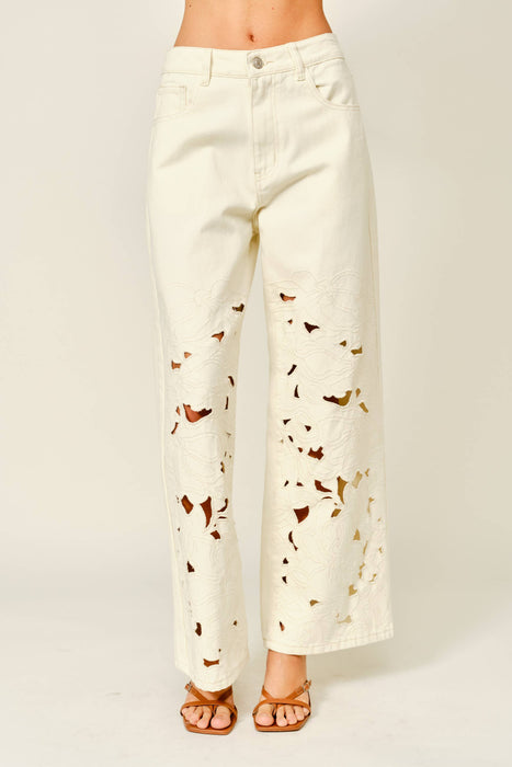 Taylor Cut Out Embroidered Pants