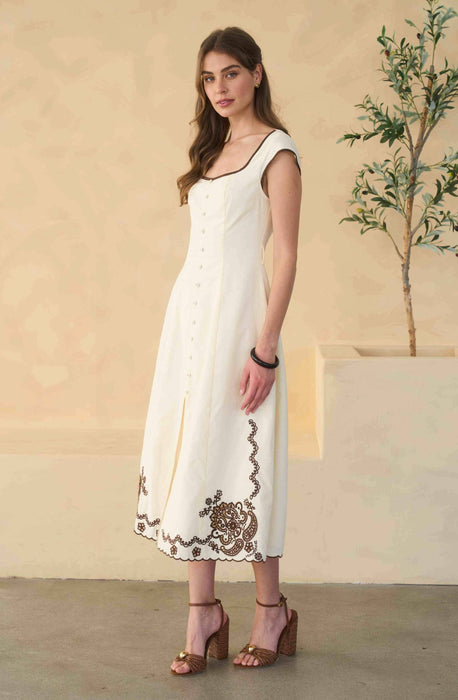 Florence Embroidered Midi Dress