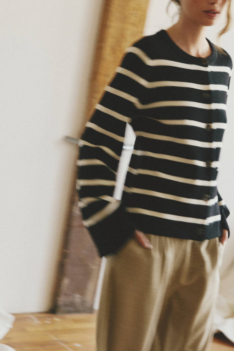 London Striped Cardigan