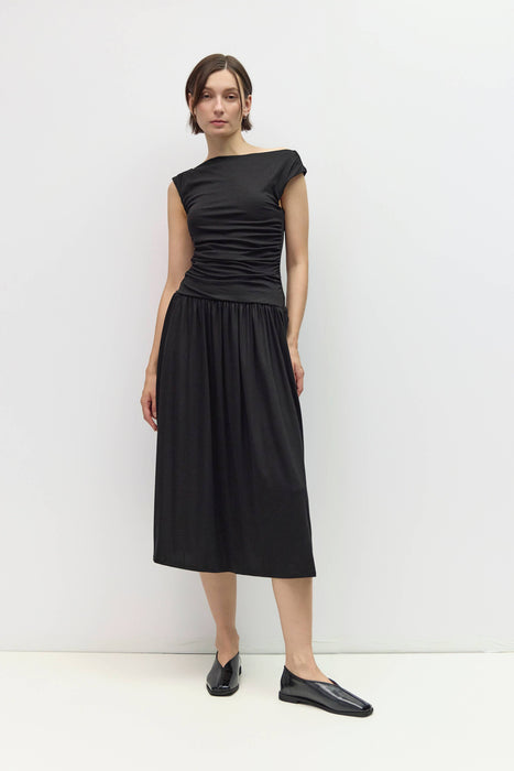 Aubrey Ruched Dress Black