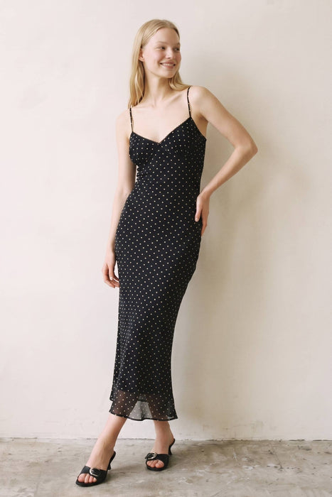 Noire Pois Maxi Dress