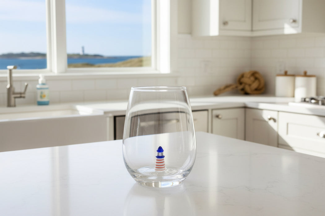 Lighthouse Stemless Wine Glass