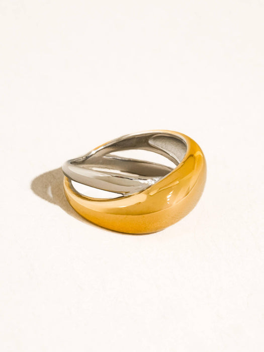 Two Tone Dome Band Ring