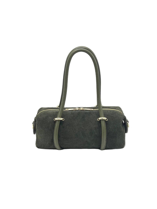 Suede Barrel Bag