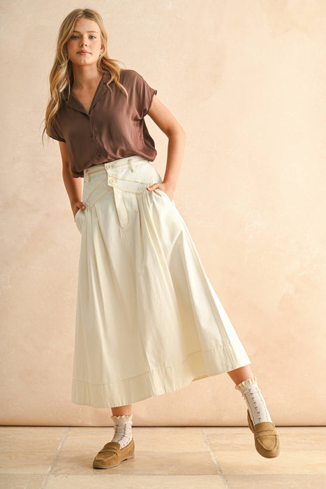 Ecru Denim Skirt