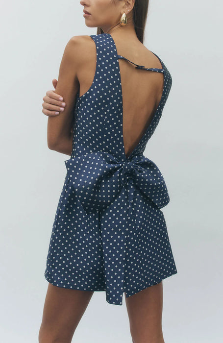 Noeud à Pois Mini Dress