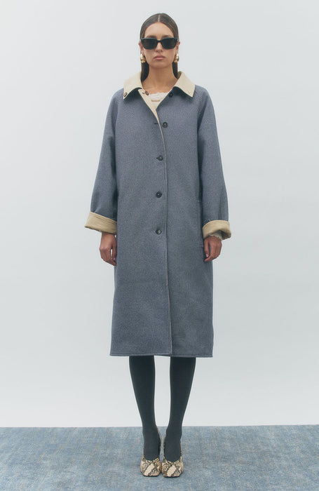 Reversible Plaid Trench Coat