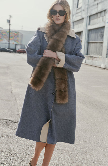 Reversible Plaid Trench Coat