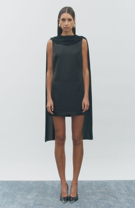 Noir Satin Mini Dress