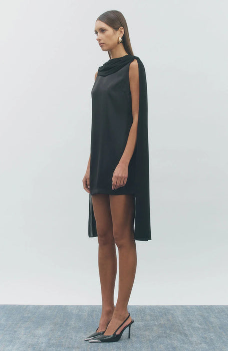 Noir Satin Mini Dress