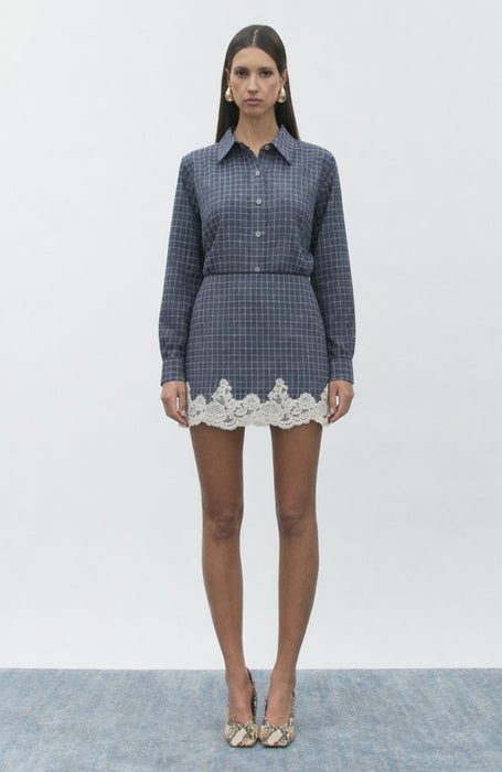 Le Marais Plaid and Lace Top