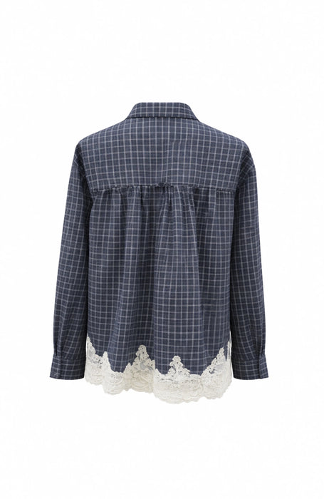 Le Marais Plaid and Lace Top