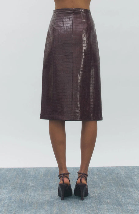 Vin Faux Croc Pencil Skirt