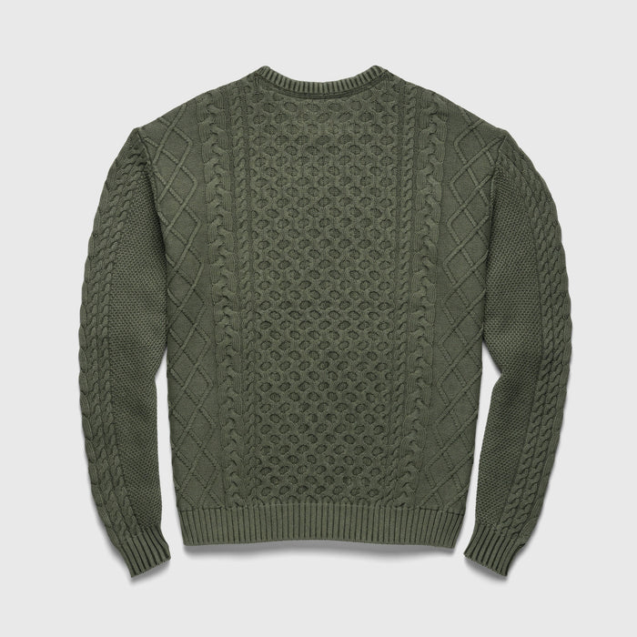 Eddie Knit Garment Washed Sweater - Lichen Green