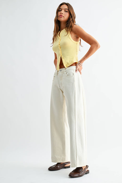 Ecru Barrel Jean