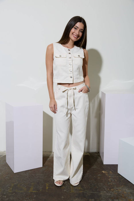 Ecru Denim Pants