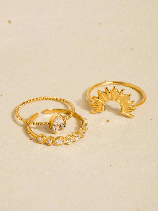 Sun Stone Layered Ring