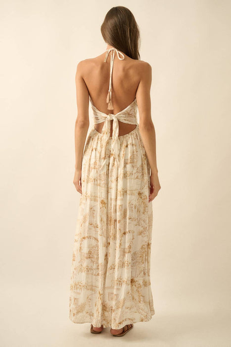 Positano Toile Tie-Back Maxi Dress
