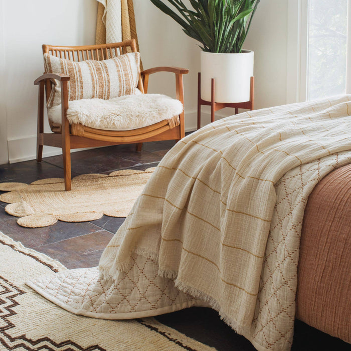 Marigold Stripe Throw Blanket
