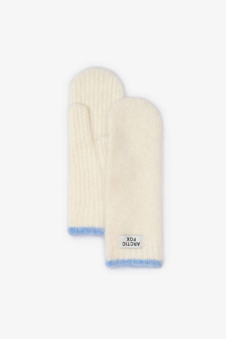 The Alpaca Mittens - Arctic White/Sky Blue