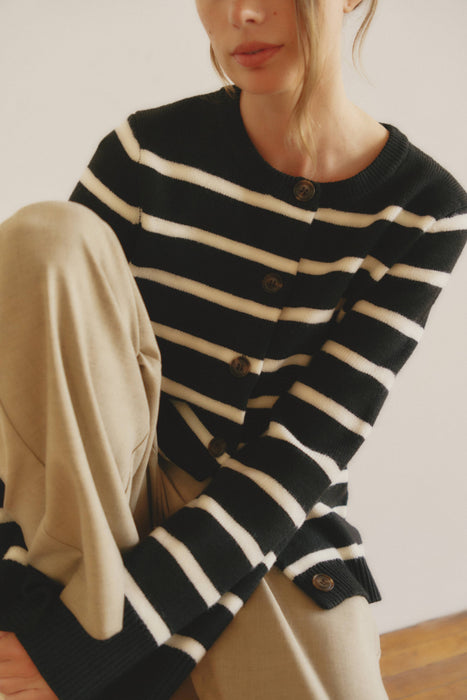 London Striped Cardigan