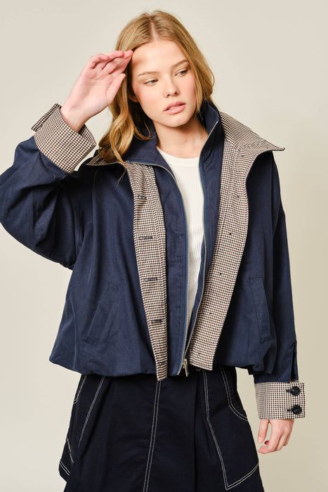 Gingham Cuff Coat