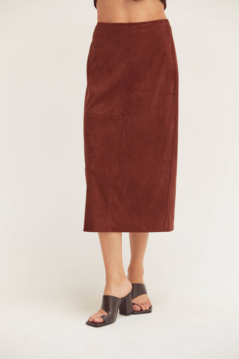Lynette Suede Midi Skirt