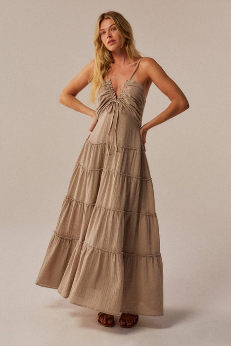 Kai Ruffle Halter Maxi Dress