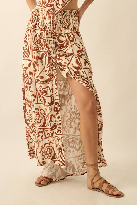 Elena Smocked Maxi Skirt