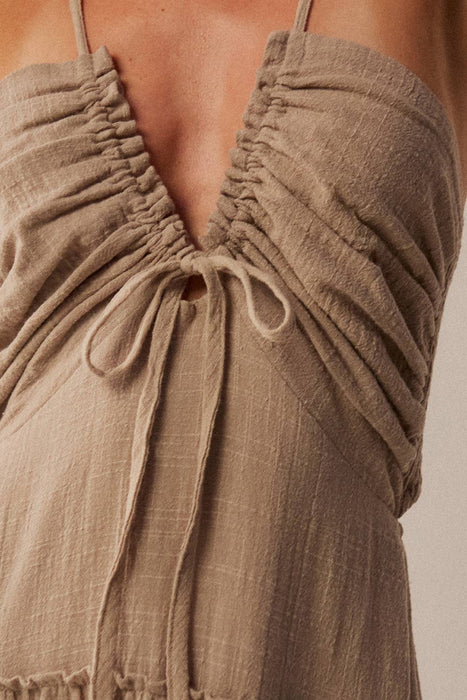 Kai Ruffle Halter Maxi Dress