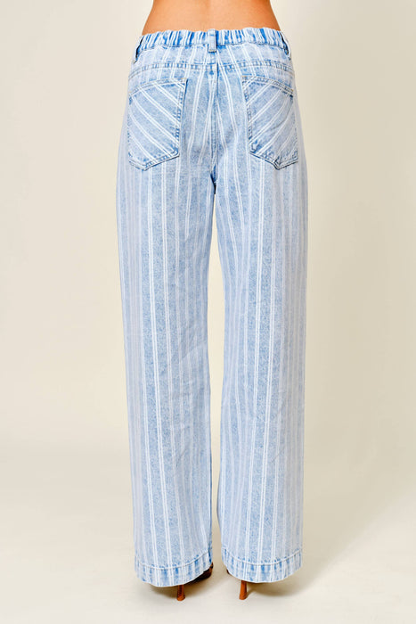 Striped Straight Leg Jeans