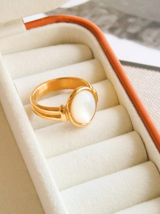 Jade Shell Stone Ring