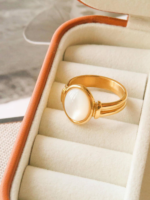 Jade Shell Stone Ring