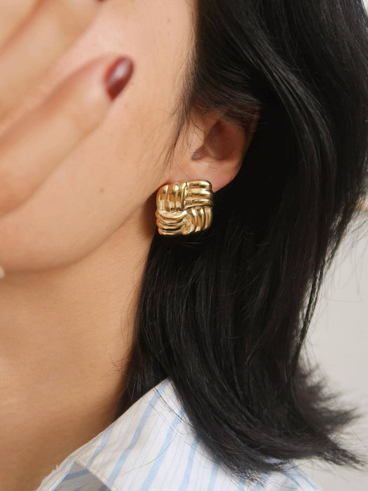 Square Knot Stud Earring