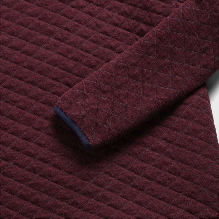 Ken Quilted Button Mock – Cabernet Heather
