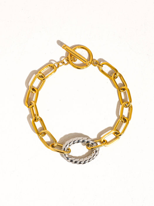 Two Tone Bold Chain Bracelet