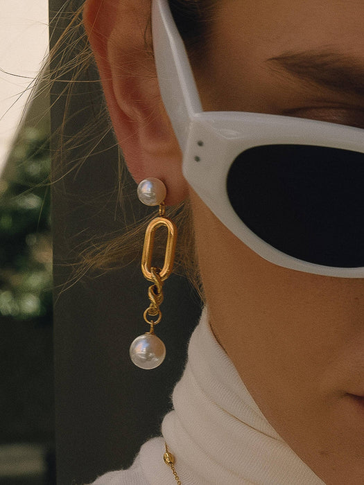Chaîne et Perle Earring