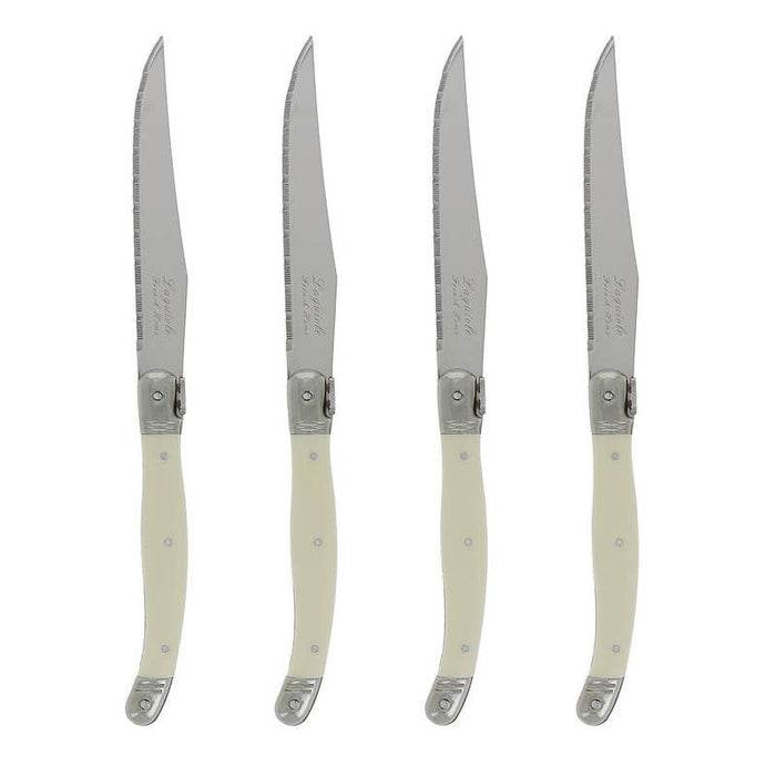 French Home Laguiole Steak Knives, Set of 4, Faux Ivory
