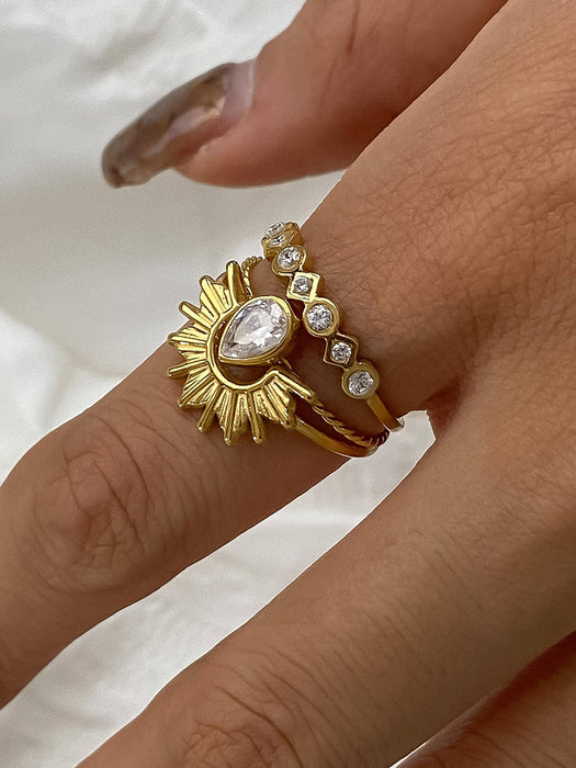 Sun Stone Layered Ring