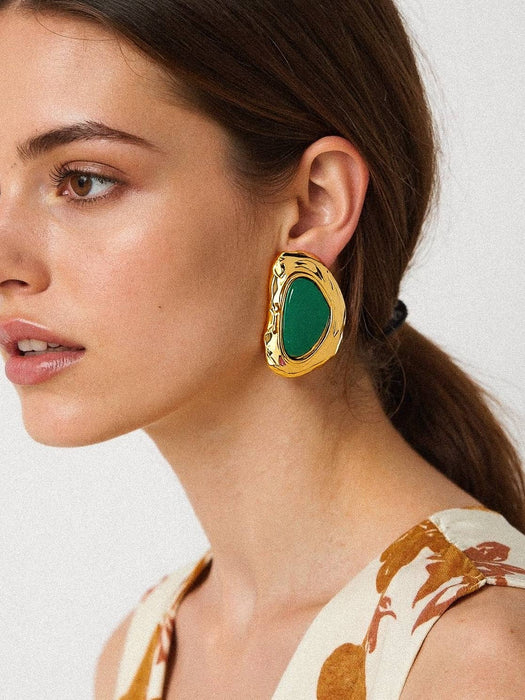 Mia Green Stone Studs
