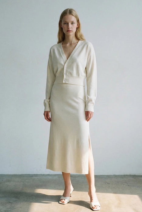 Creme Midi Skirt