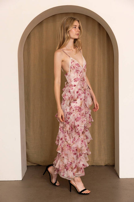 Roseraie Ruffle Maxi Dress