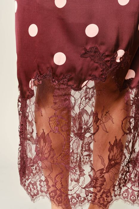 Pois et Dentelle Midi Skirt