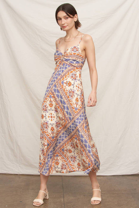 Sleeveless Paisley Slip Dress