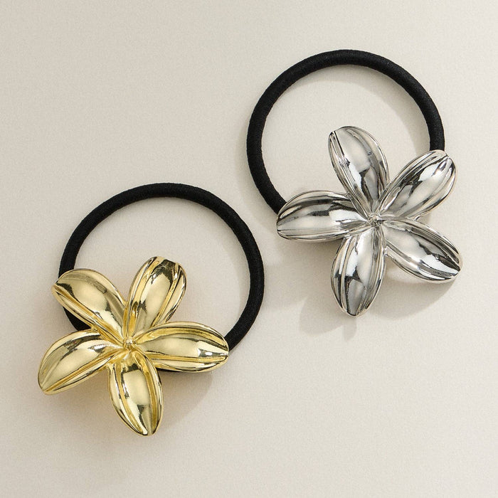 Metallic Lily Flower Hair Tie
