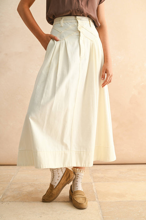 Ecru Denim Skirt